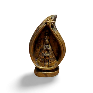 Nossa Senhora na Gota Sagrada, 13cm, Gesso, Peça Única, Decoração Religiosa