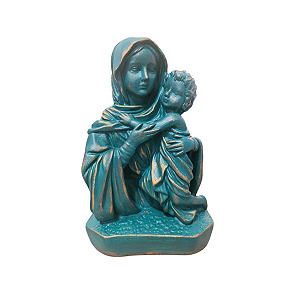 Mãe Rainha, 16cm, Gesso, Peça Única, Artesanal, Decoração Religiosa