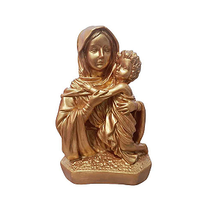 Mãe Rainha, 16cm, Gesso, Peça Única, Artesanal, Decoração Religiosa