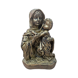 Mãe Rainha, 16cm, Gesso, Peça Única, Artesanal, Decoração Religiosa