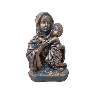 Mãe Rainha, 16cm, Gesso, Peça Única, Artesanal, Decoração Religiosa