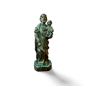São José e Menino Jesus, 20cm, Gesso, Peça Única, Decoração Religiosa