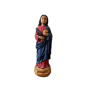 Santa Luzia, 19cm, Gesso, Peça Única, Decoração Religiosa