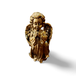 Anjo da Guarda, 20cm, Gesso, Peça Única, Artesanal, Decoração Religiosa