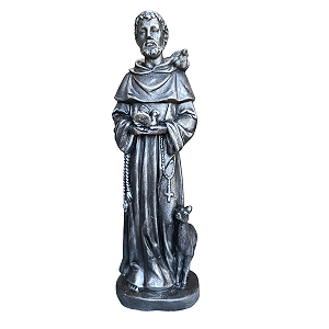 São Francisco de Assis, 30cm, Gesso, Peça Única, Decoração Religiosa