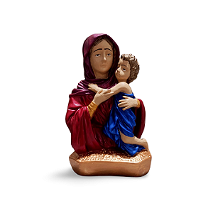 Mãe Rainha, 16cm, Gesso, Peça Única, Artesanal, Decoração Religiosa