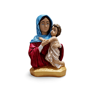 Mãe Rainha, 16cm, Gesso, Peça Única, Artesanal, Decoração Religiosa