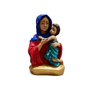 Mãe Rainha, 16cm, Gesso, Peça Única, Artesanal, Decoração Religiosa