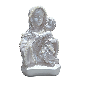 Mãe Rainha, 16cm, Gesso, Peça Única, Artesanal, Decoração Religiosa