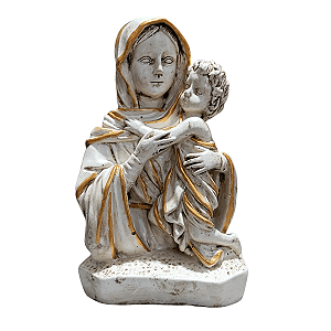 Mãe Rainha, 16cm, Gesso, Peça Única, Artesanal, Decoração Religiosa