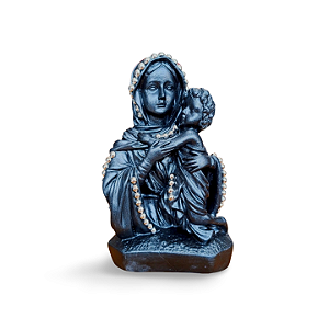 Mãe Rainha, 16cm, Gesso, Peça Única, Artesanal, Decoração Religiosa