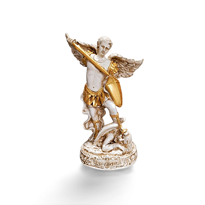São Miguel Arcanjo, 20cm, Gesso, Peça Única, Decoração Religiosa