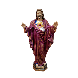 Sagrado Coração de Jesus 30cm em Gesso – Imagem Religiosa Grande