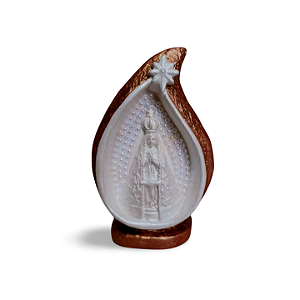 Nossa Senhora na Gota Sagrada 13cm em Gesso – Imagem Religiosa Artesanal