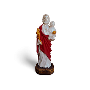 São José e Menino Jesus 20cm em Gesso – Imagem Religiosa Artesanal