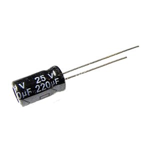 Capacitor eletrolítico 220uF x 25V