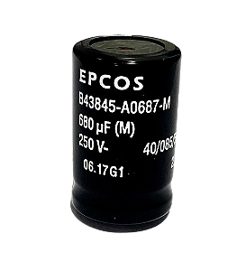 Capacitor eletrolítico 680uF x 250V