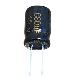 Capacitor eletrolítico 680uF x 10V