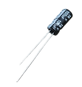 Capacitor eletrolítico 100uF x 16V