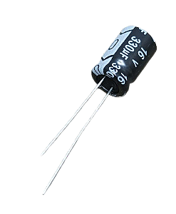 Capacitor eletrolítico 330uF x 16V