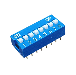 Dip switch 08 vias azul