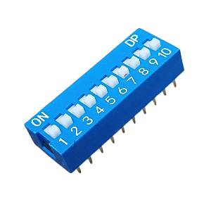 Dip switch 10 vias azul