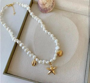 Colar de Pérolas Maresias com Pingentes