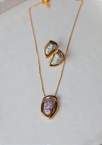 Conjunto Colar e Brinco no banho duplo