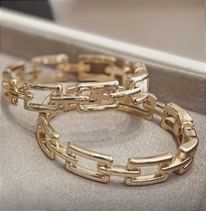 Bracelete em elos banho ouro