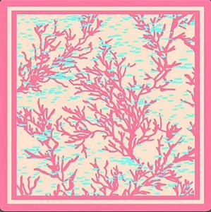 Lenço Estampado Rosa e Bege