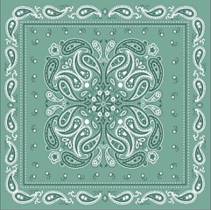 Lenço Estampado Verde  Água Paisley