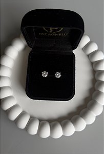 Brinco ponto de luz moissanite 6 mm prata 925