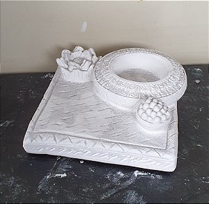 Base Incensario Vela Rechaud Gesso Cru