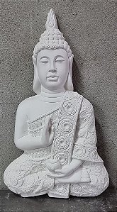 Buda Parede 38cm Gesso Cru