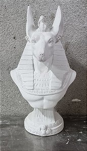 Busto Anubis 23cm Gesso Cru