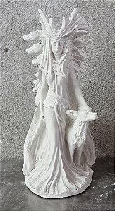 Deusa Hecate 23cm Gesso Cru