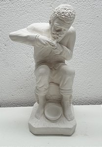 Preto Velho 23cm Gesso Cru