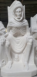 Exu Tata Caveira 40cm Gesso Cru