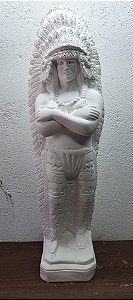 Caboclo Pena Branca 50cm Gesso Cru