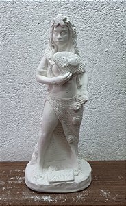 Orixá Iemanja Africana 24cm Gesso Cru