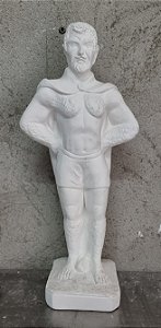 Exu Veludo 50cm Gesso Cru