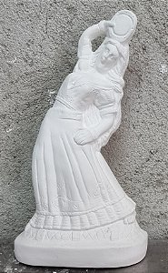 Cigana Com Pandeiro 23cm Gesso Cru