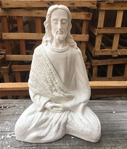 Jesus Meditando 25cm Gesso Cru