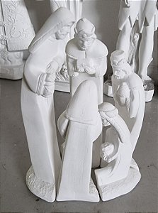 Presépio de Encaixe 5 Peças 20cm Gesso Cru