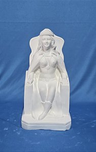 Pombagira Rainha no Trono 25cm Gesso Cru