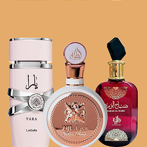COMBO ÁRABE DECANT - YARA + FAKHAR LATTAFA + SABAH AL WARD
