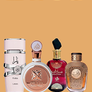 COMBO ÁRABE DECANT - YARA + FAKHAR LATTAFA + SABAH AL WARD + WATANI
