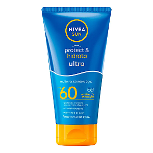 NIVEA Protetor Solar Protect & Hidrata Ultra FPS 60 150ml, Alta Proteção UVA/UVB, Hidratação 48h, Resistente à Água e Suor