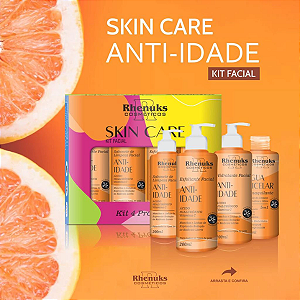 Skincare Anti-idade Kit Tratamento Facial 4 Itens - Rhenuks