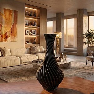 Vaso Decorativo Moderno com Textura Ondulada – Elegância para Sala e Ambientes Sofisticados